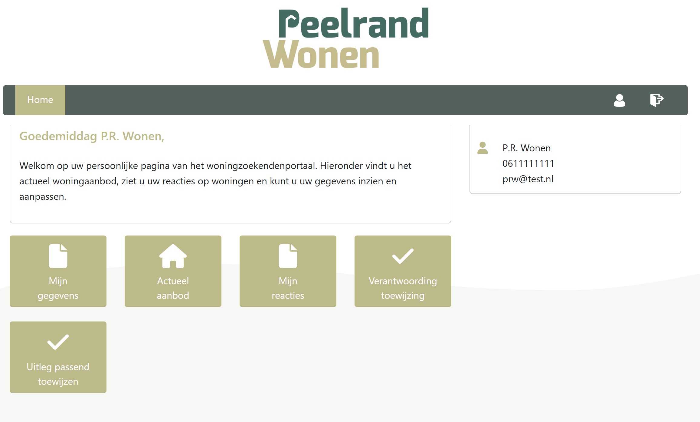 Vernieuwde omgeving woningzoekende account